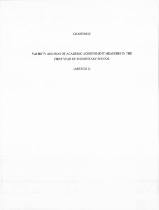 La réussite scolaire et les compétences... | PDF