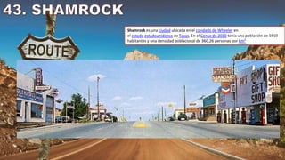 Shamrock es una ciudad ubicada en el condado de Wheeler en
el estado estadounidense de Texas. En el Censo de 2010 tenía una población de 1910
habitantes y una densidad poblacional de 360,26 personas por km²
 