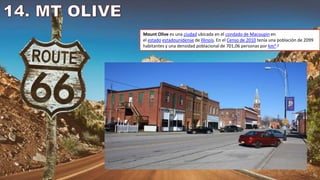 Mount Olive es una ciudad ubicada en el condado de Macoupin en
el estado estadounidense de Illinois. En el Censo de 2010 tenía una población de 2099
habitantes y una densidad poblacional de 701,06 personas por km².3
 