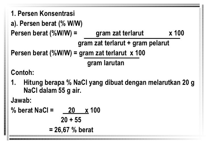 Larutan Dan Konsentrasi