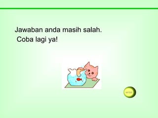 Jawaban anda masih salah.
Coba lagi ya!
 