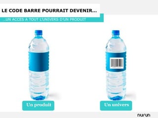 LE CODE BARRE POURRAIT DEVENIR…
…UN ACCES A TOUT L’UNIVERS D’UN PRODUIT




           Un produit                     Un univers
 