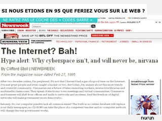 SI NOUS ETIONS EN 95 QUE FERIEZ VOUS SUR LE WEB ?
NE RATEZ PAS LE COCHE DES « CODES BARRE »
 