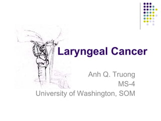 Laryngeal Cancer Anh Q. Truong MS-4 University of Washington, SOM 