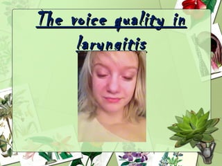 The voice quality in
     laryngitis
 
