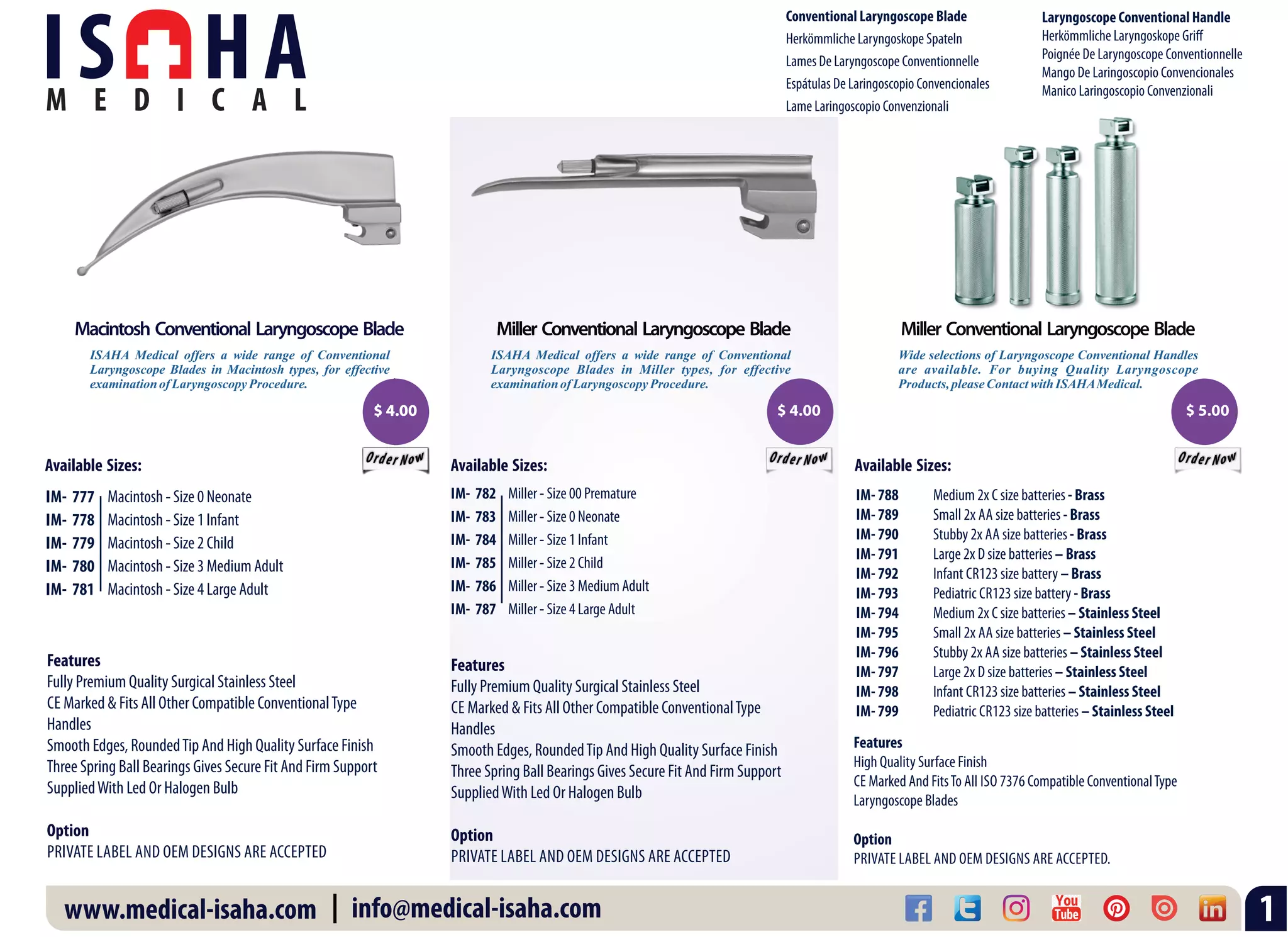 Laryngoscope Catalogue PPT