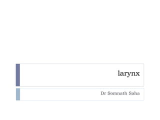 larynx
Dr Somnath Saha
 