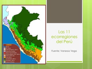Las 11
ecorregiones
del Perú
Fuente: Vanessa Vega
 