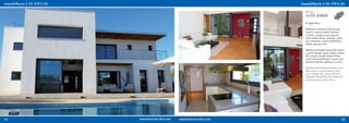 ref. 293
     SANT JORDI
     € 990.000,-

     Moderna y luminosa villa de lujo
     240m², 1.000m² jardín, piscina,
     4 dorm., 3 baños, aseo, jacuzzi,
     salón doble altura, comedor, salón
     con chimenea, cocina profesional,
     altillo, parquet, A/A

     Modern and bright luxury villa 240m²,
     1,000m² garden, pool, 4 beds, 3 baths,
     WC, jacuzzi, double height living
     room, dining & fireplace rooms, pro-
     fessional kitchen, gallery, air cond.

     Moderne und lichtdurchflutete Luxus-
     villa 240m², 1.000m² Garten, Pool,
     4 SZ, 3 Bäder, WC, Jacuzzi, WZ mit
     doppelter Raumhöhe, EZ, Profiküche,
     Kaminzimmer, Galerie, Klima




12                                     13
 