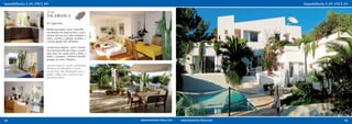ref. 158
     TALAMANCA
     € 1.195.000,-

     Bonita casa aprox. 230m², maravillo-
     sas terrazas con vistas al mar, 1.231m²
     terreno, piscina, incl. suite invitados: 4
     dorm., 3 baños, 2 salones-comedor, 2
     cocinas, garaje, A/A, chimenea

     Lovely house approx. 230m², marvel-
     lous terraces with sea views, 1,231m²
     plot, pool, incl. guest suite: 4 beds, 3
     baths, 2 lounges, 2 kitchens, double
     garage, air cond., fireplace

     Schönes Haus ca. 230m², wunderbare
     Terrassen mit Meerblick, 1.231m²
     Grund, Pool, inkl. Gästesuite: 4 SZ, 3
     Bäder, 2 Wohn-/EZ, 2 Küchen, Gara-
     ge, Kamin, Klima




14                                                15
 