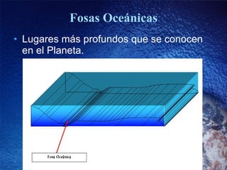Fosas Oceánicas Lugares más profundos que se conocen en el Planeta. 