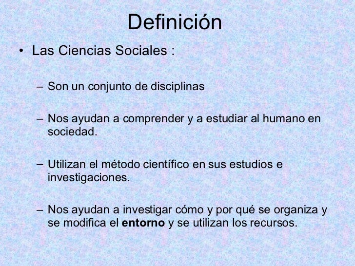 Las Ciencias Sociales