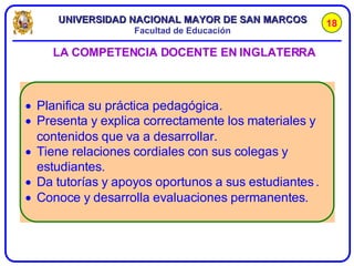 LA COMPETENCIA DOCENTE EN INGLATERRA 18 