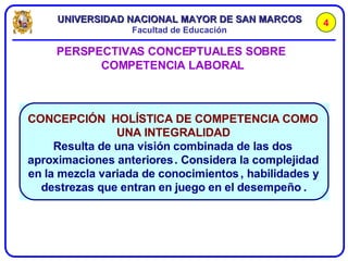 PERSPECTIVAS CONCEPTUALES SOBRE  COMPETENCIA LABORAL 4 