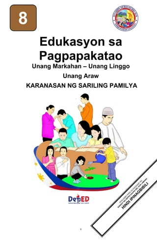 ii
Edukasyon sa
Pagpapakatao
Unang Markahan – Unang Linggo
Unang Araw
KARANASAN NG SARILING PAMILYA
1
8
 