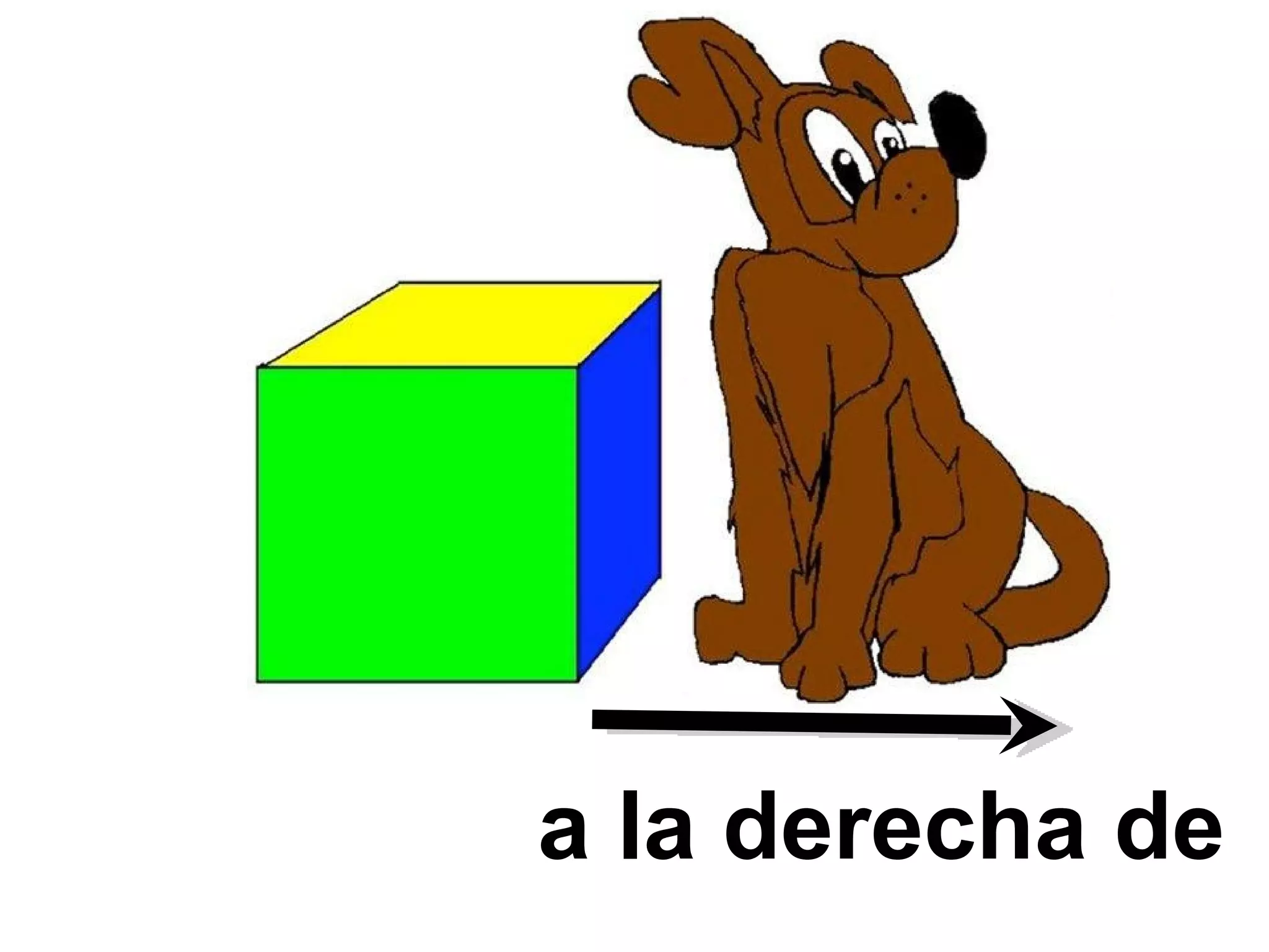a la derecha de