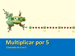 Multiplicar por 5Multiplicar por 5
Contando de 5 en 5Contando de 5 en 5
5 10 15 20
 
