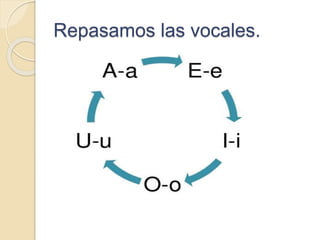 Repasamos las vocales.
 