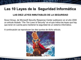 Las 10 leyes de la Seguridad Informatica | PPT
