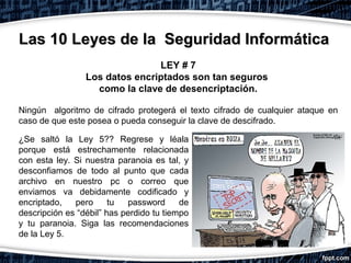 Las 10 leyes de la Seguridad Informatica | PPT