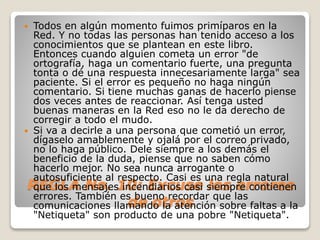 Las 10 reglas de netiqueta