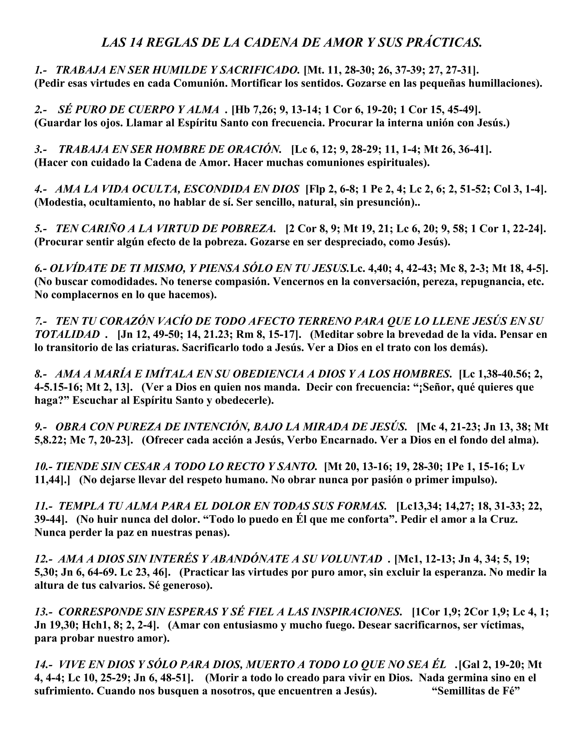 Las 14 Reglas De La Cadena De Amor Y Sus PráCticas PDF