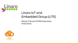 Linaro IoT and
Embedded Group (LITE)
Device Tree and CMSIS Discussion
Andy Gross
 