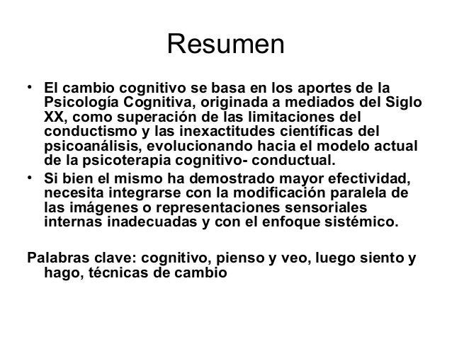 Las 27 técnicas del cambio cognitivo