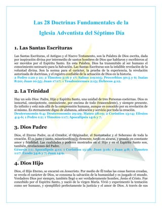 Las 28 doctrinas fundamentales de la iglesia adventista del séptimo día ...