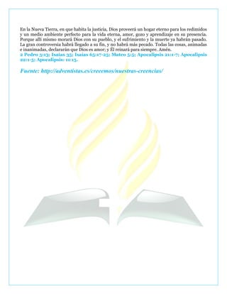 Las 28 doctrinas fundamentales de la iglesia adventista del séptimo día ...