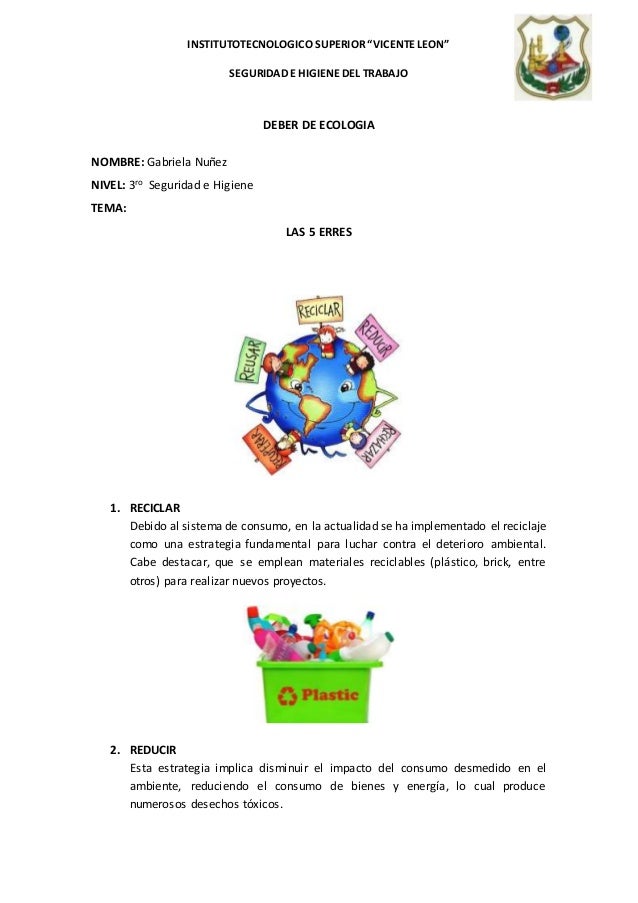 Las 5 erres Ecologia Las 5 erres Ecologia