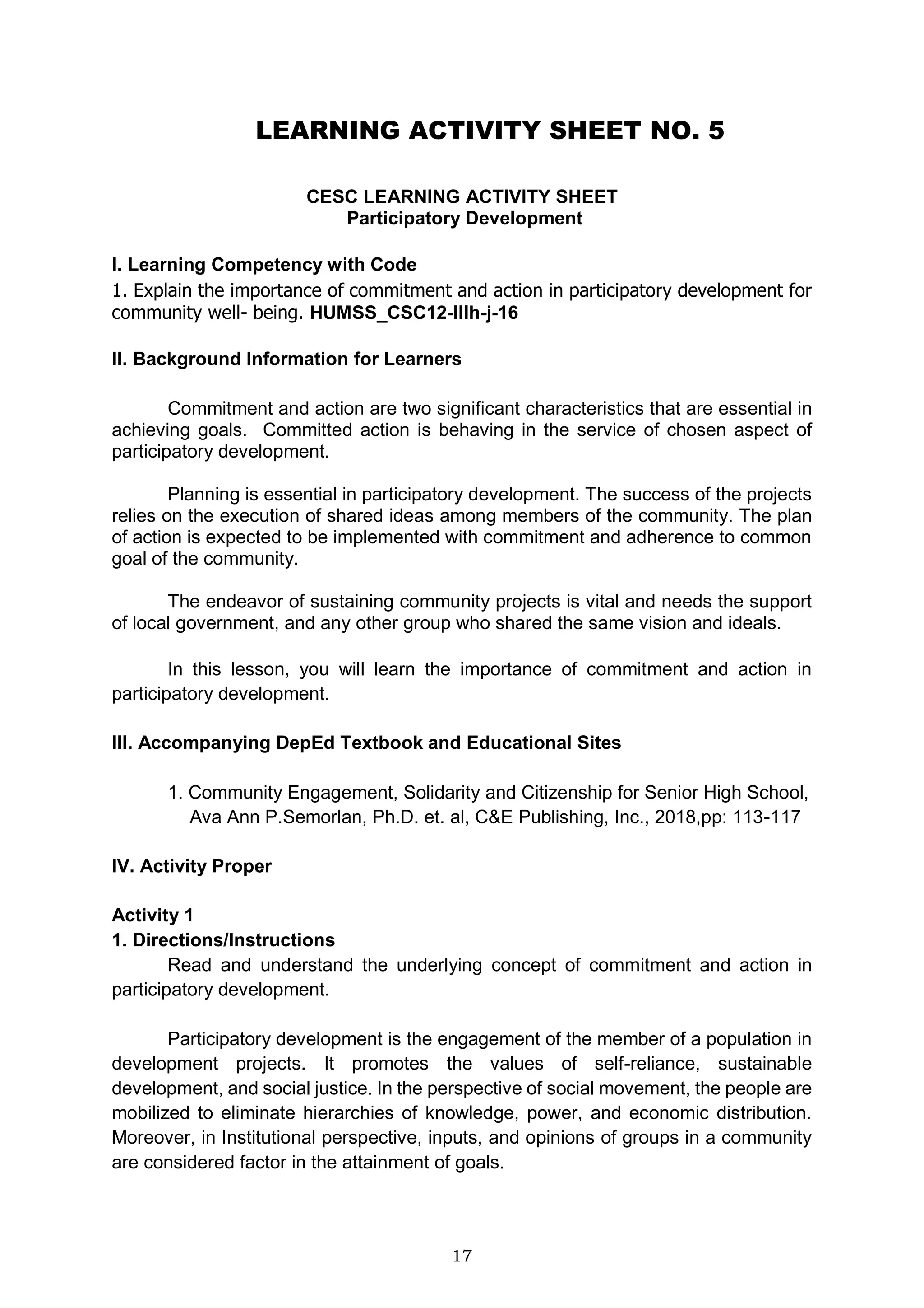 LAS 7-10.pdf Community Engagement, Solidarity and Citizenship | PDF