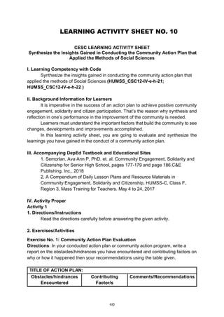 LAS 7-10.pdf Community Engagement, Solidarity and Citizenship | PDF