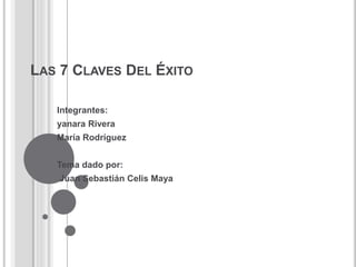 LAS 7 CLAVES DEL ÉXITO
Integrantes:
yanara Rivera
María Rodríguez
Tema dado por:
Juan Sebastián Celis Maya
 