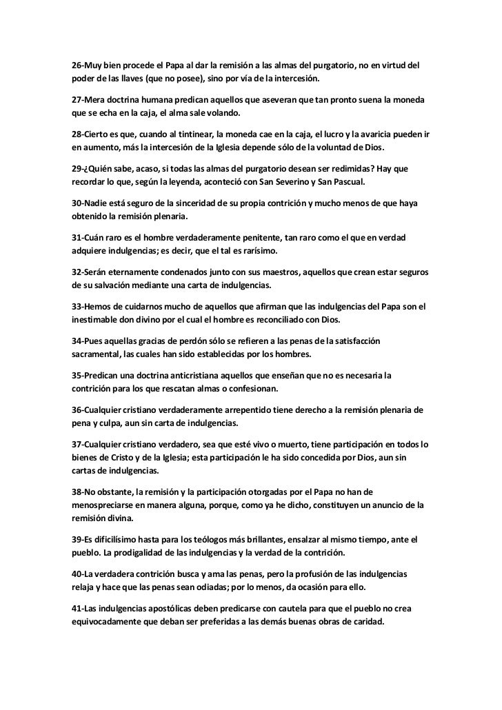 95 Tesis De Martin Lutero Completas