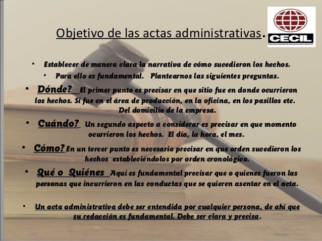 Las actas administrativas