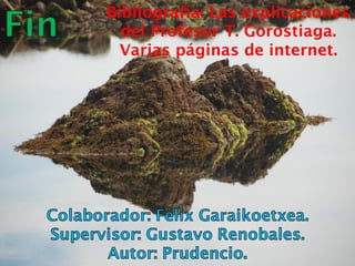 Bibliografía: Las explicaciones
del Profesor T. Gorostiaga.
Varias páginas de internet.
 