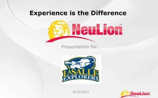 Experience is the Difference Presentation for: 4/12/2011 