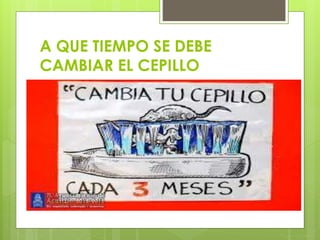 A QUE TIEMPO SE DEBE
CAMBIAR EL CEPILLO