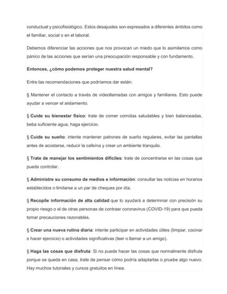 La salud mental en tiempos de covid | PDF
