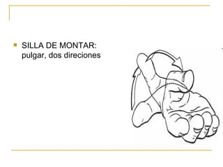 SILLA DE MONTAR: pulgar, dos direciones 