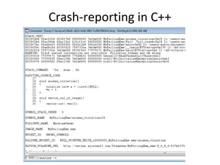 Crash-reporting in C++

 