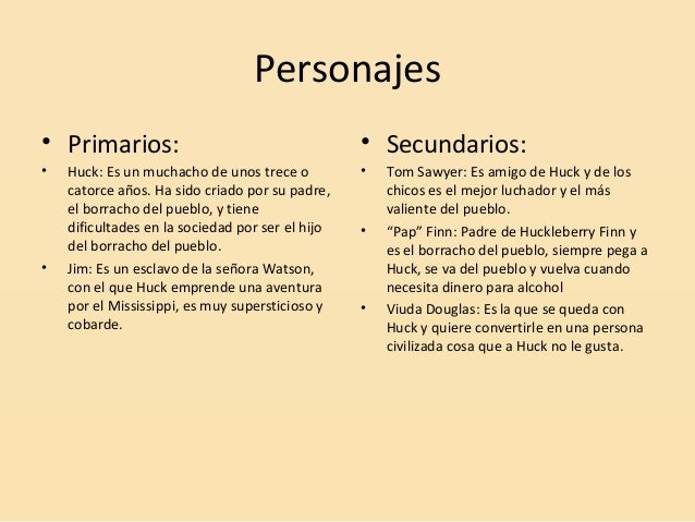 Las Aventuras De Tom Sawyer Personajes Principales Y Secundarios