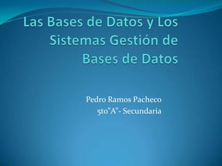 Pedro Ramos Pacheco
   5to”A”- Secundaria
 