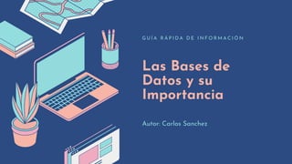 Las Bases de
Datos y su
Importancia
G U Í A R Á P I D A D E I N F O R M A C I Ó N
Autor: Carlos Sanchez
 