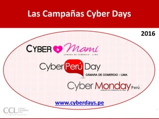 Las Campañas Cyber Days
www.cyberdays.pe
2016
 