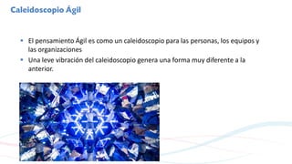 8.
 El pensamiento Ágil es como un caleidoscopio para las personas, los equipos y
las organizaciones
 Una leve vibración...
