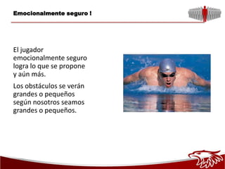 Emocionalmente seguro !




El jugador
emocionalmente seguro
logra lo que se propone
y aún más.
Los obstáculos se verán
grandes o pequeños
según nosotros seamos
grandes o pequeños.
 