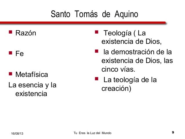 Las Cinco Vías Demonstraciòn De La Existencia De Dios Santo