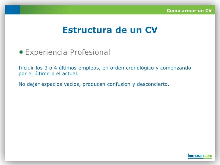 Como Armar Un Cv